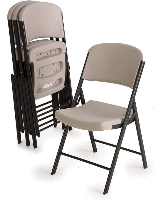 Lifetime Silla plegable de grado comercial, 4 unidades, masilla en gris