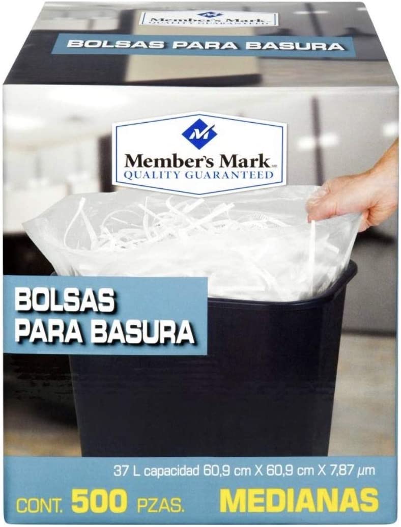 BOLSAS PARA BASURA MEDIANA MEMBERS MARK CAJA CON 500 PIEZAS LIMPIEZA DESECHABLES RESIDUOS CASA OFICINA