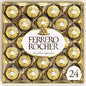 Ferrero Rocher chocolate con leche de avellana fina, 24 unidades, caja de regalo de chocolate y dulces