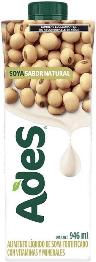 Bebida Leche de Soya Ades Soja Bebida - 12 Piezas de 946 ml