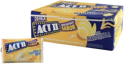 PALOMITAS DE MAIZ PARA MICROONDAS ACT II SABOR MANTEQUILLA CAJA DE 1.92 KILOGRAMOS CON 24 SOBRES DE 80