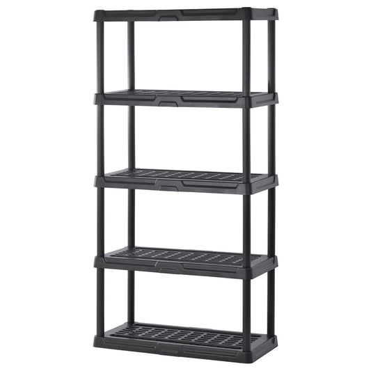 Sandusky Lee PS361872-5B Plastic Shelving, 36" Width x 72" Height x 18" Depth, Black