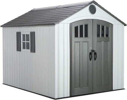 Lifetime 60202 8 x 10 ft Cobertizo de Almacenamiento para Exteriores, Color Gris