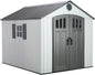 Lifetime 60202 8 x 10 ft Cobertizo de Almacenamiento para Exteriores, Color Gris