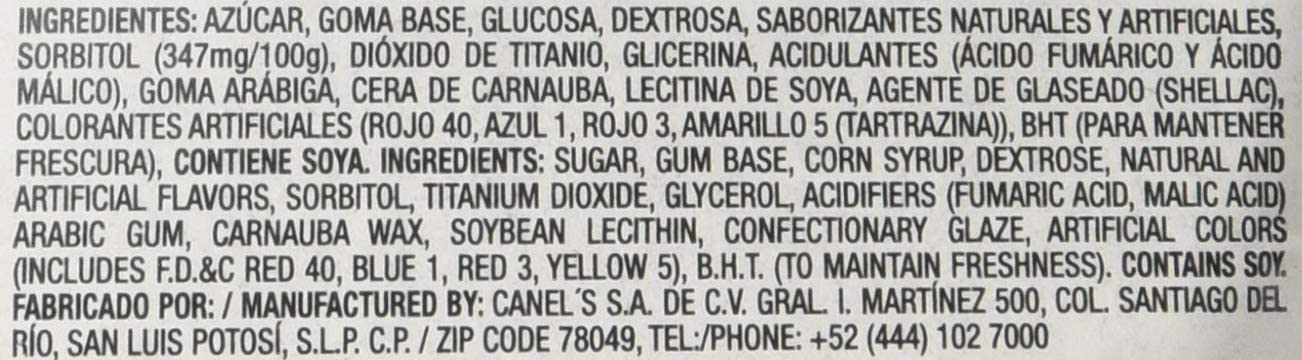 Canel's Goma de mascar, Menta, Yerbabuena, Tutti-Frutti, Canela, Mora Azul violeta, 1500 gramos