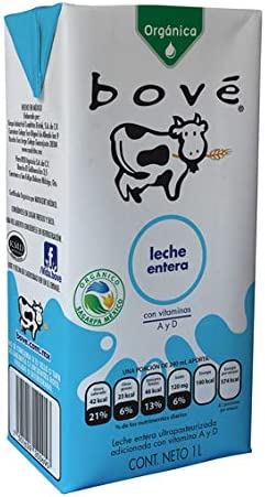 Bové Leche Entera Orgánica Ultrapasteurizada, 1 L