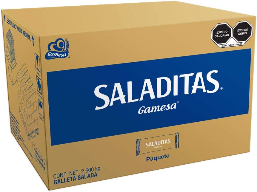 Saladitas, Galletas, Caja de 200 paquetes de 13 gramos. 2600 gramos