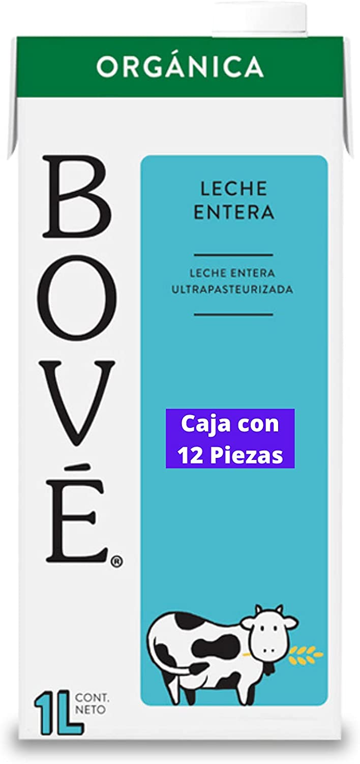 Bové Entera orgánica, Ultrapasteurizada, Adicionada con Vitamina A y D - 1L x 12 piezas
