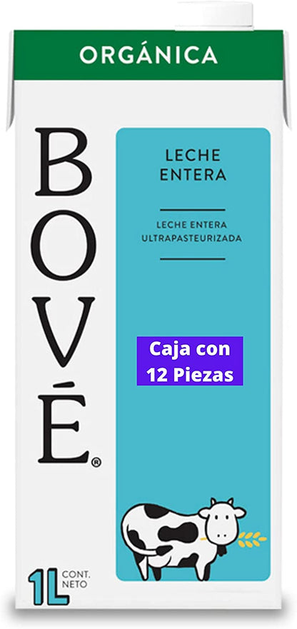 Bové Entera orgánica, Ultrapasteurizada, Adicionada con Vitamina A y D - 1L x 12 piezas