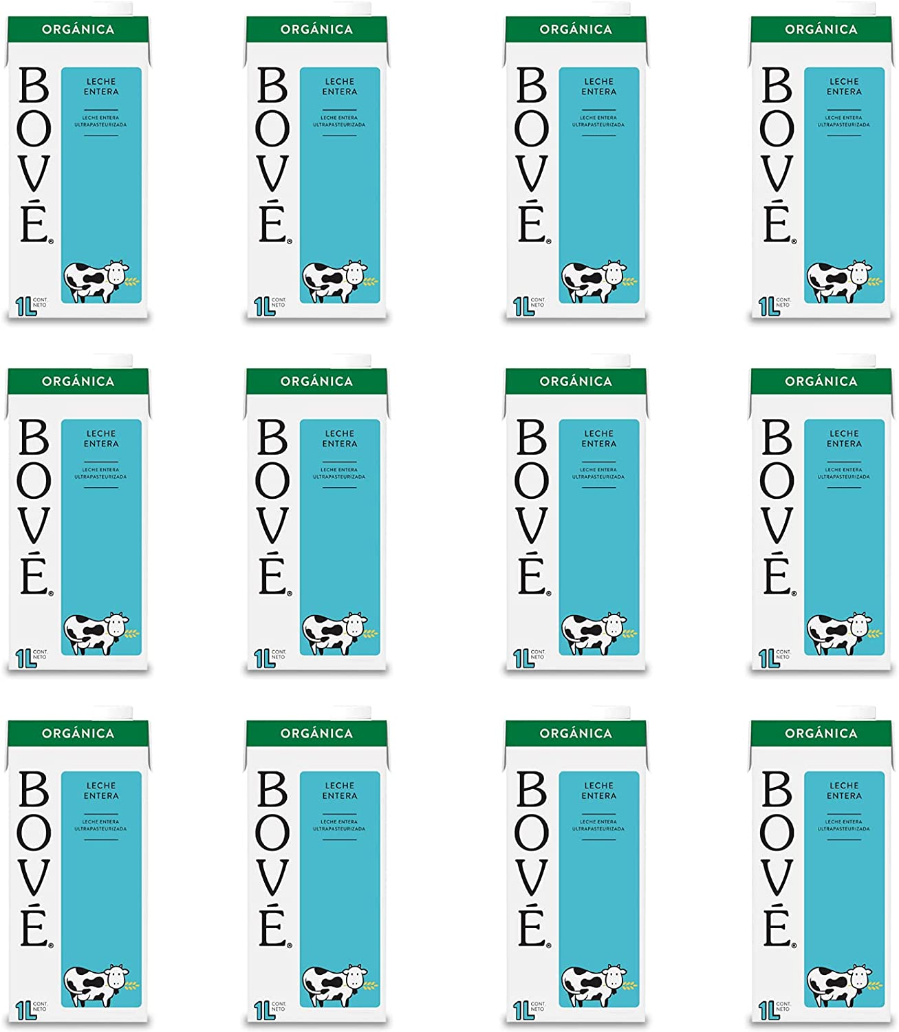 Bové Entera orgánica, Ultrapasteurizada, Adicionada con Vitamina A y D - 1L x 12 piezas