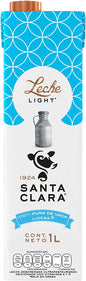 Santa Clara Leche Light 1 Litro, Paquete de 12