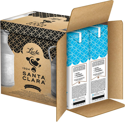Santa Clara Leche Light 1 Litro, Paquete de 12