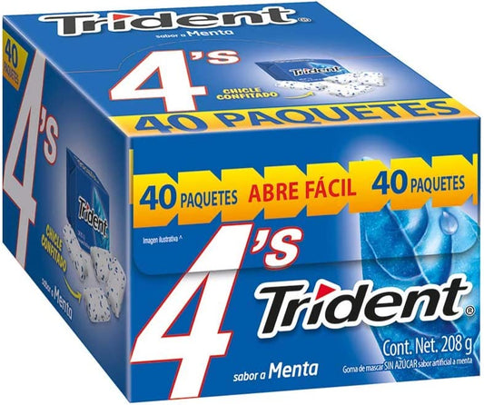 Trident 4'S Menta, 208 Gramos