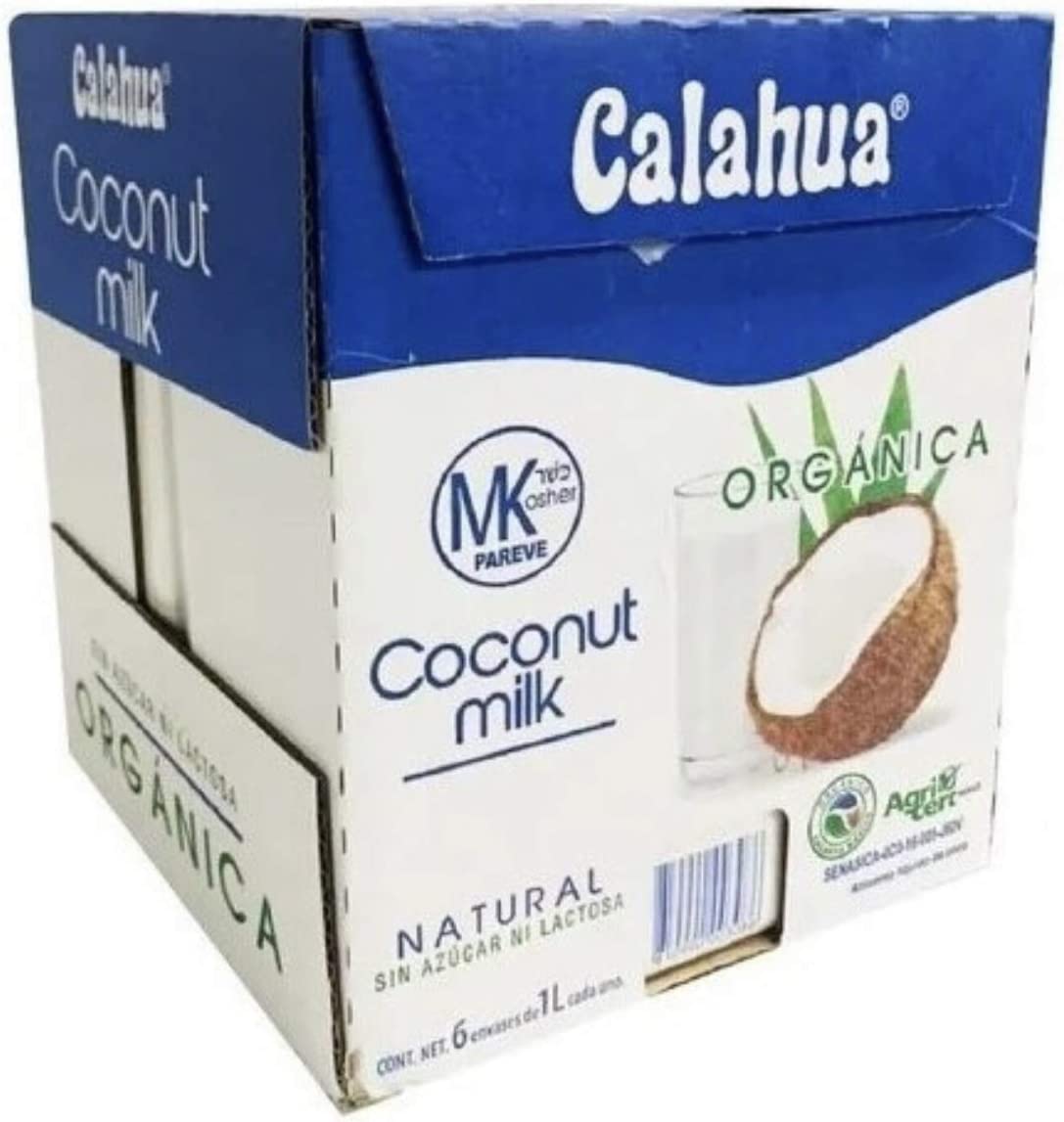LECHE DE COCO ORGÁNICA CALAHUA CAJA CON 6 PZAS DE 1 LITRO