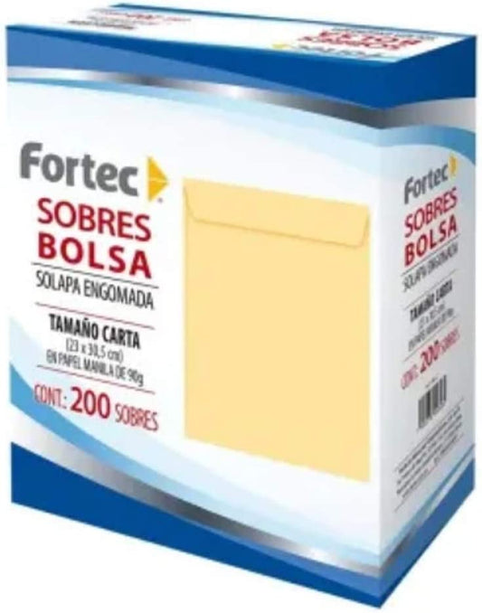 SOBRES BOLSA TAMAÑO CARTA SOLAPA ENGOMADA