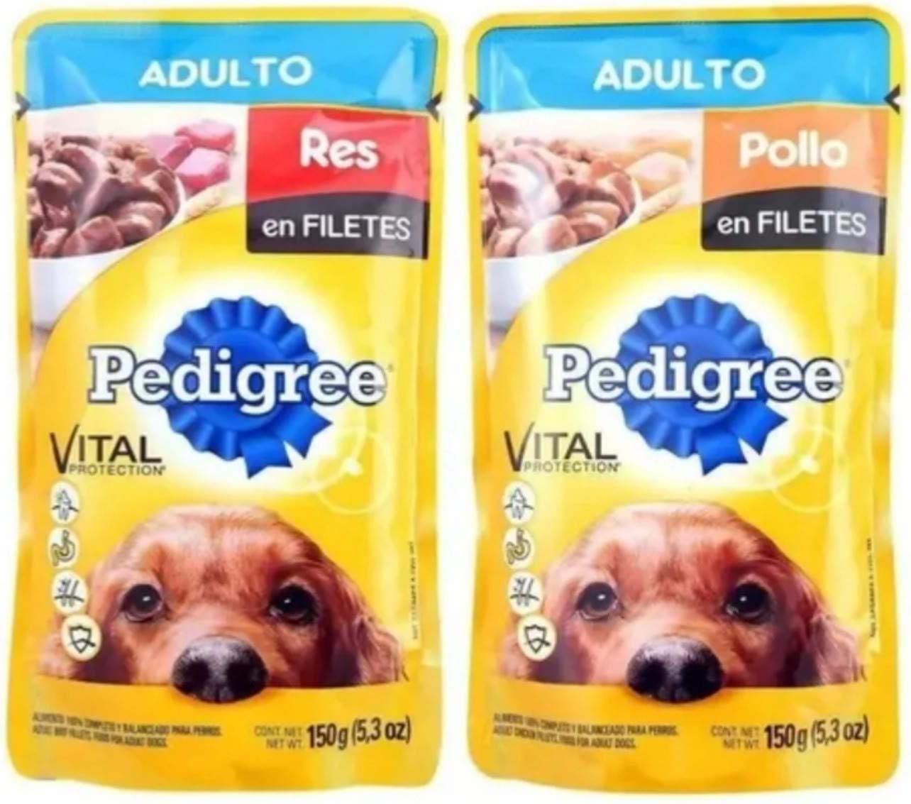 Alimento para Perro 12 Sobres de 150g Pollo-Res en filetes Adulto Pedigree