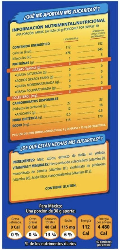 Genéric Cereal Zucxaritas Kellog's, Desayuno Cena - 1.2 kg