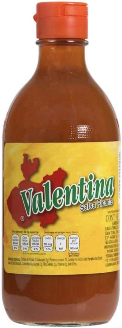 SALSA PICANTE VALENTINA ROJA PAQUETE CON 6 FRASCOS DE 350 MILILITROS BOTANAS MICHELADAS FRUTAS NEGOCIO CASA