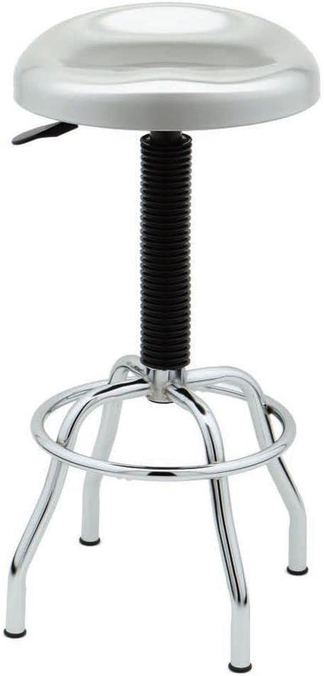 Seville Classics Contoured Silver Metallic Stainless Steel Work Stool