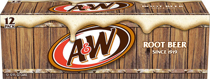 A&W Root Beer, latas de 12 onzas líquidas (paquete de 12)