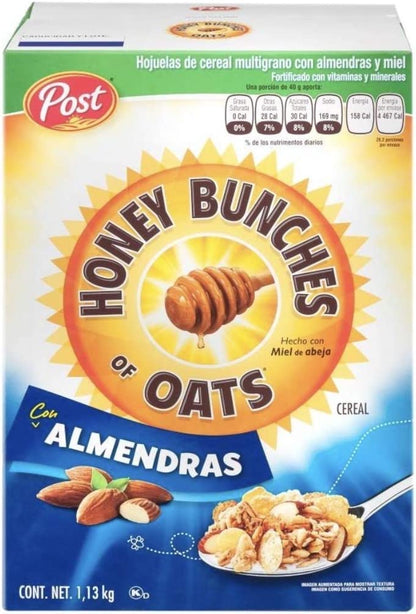 CEREAL HONEY BUNCHES CON ALMENDRAS CAJA GRANDE DE 1.13 KILOGRAMOS DESAYUNO CENA NEGOCIO SNACK BOTANA