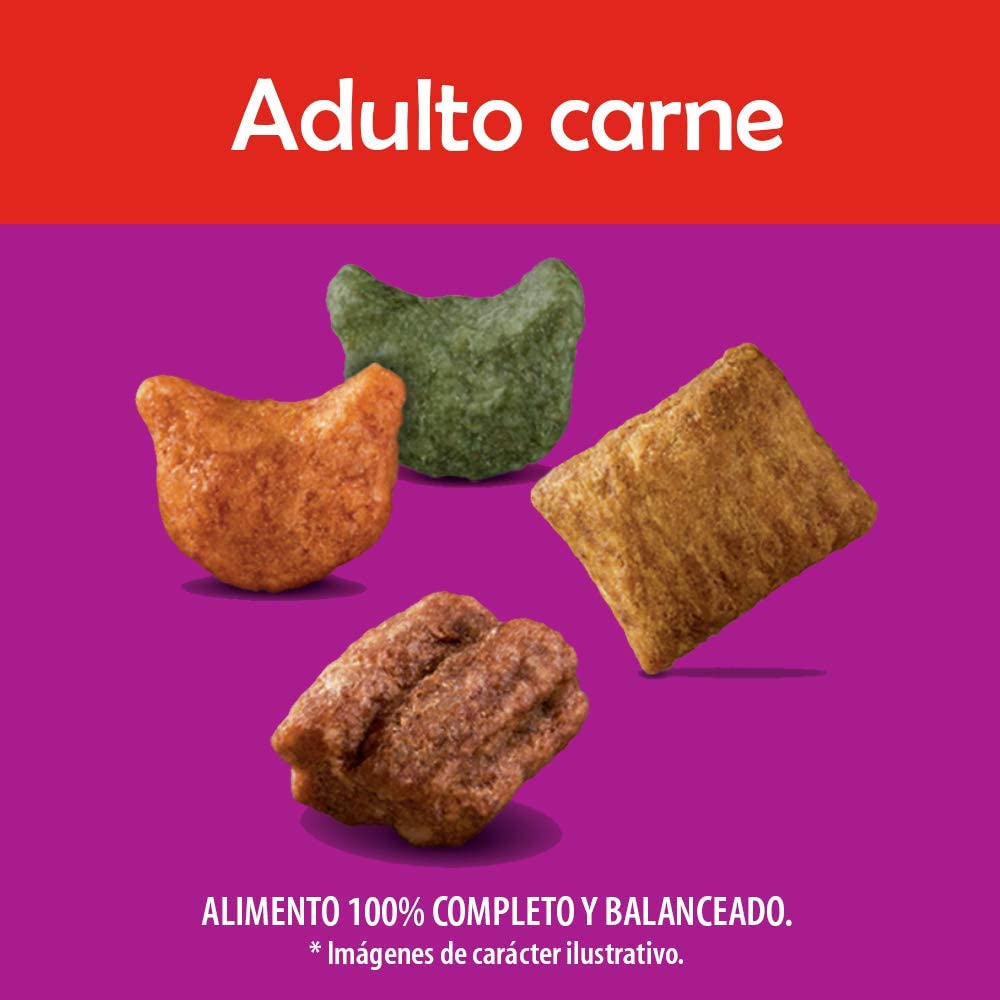 Whiskas alimento para Gatos Adultos. Sabor Carne (Receta Orginal) 9Kg, Violeta