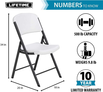 Lifetime 22804 Classic Commercial - Silla Plegable (Granito Blanco, 1 Unidad)