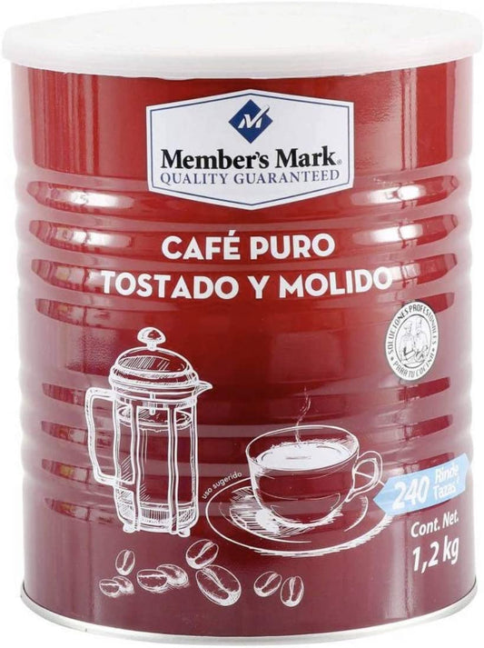 CAFE TOSTADO Y MOLIDO MEMBERS MARK BOTE DE 1.2 KG GRANDE CAFETERA